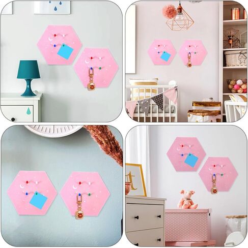 لوحة لباد سداسية الجدار ملصق سميك DIY صورة مذكرة عرض ملصق لوحة لباد زخرفية ذاتية اللصق لتزيين جدران المنزل والمكتب والمعيشة in Saudi Arabia