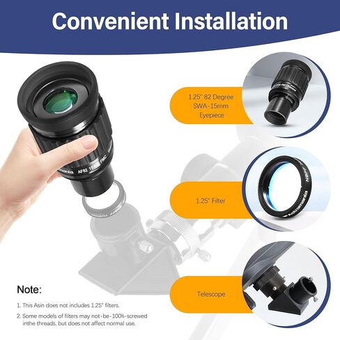 Astromania 1.25"-82 Degree SWA-15m Eyepiece - Bundle with - 1.25" UHC (Ultra High Contrast) Filter in Saudi Arabia