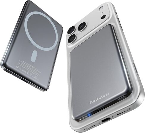 [0.3" Ultra Slim] [Alloy-Made] ULiXWH for Magsafe Portable Charger for iPhone, 2025 Upgrade 5000mAh Fast Charging Magnetic Power Bank, Wireless Battery Pack for iPhone 17 Air 16 15 Pro Max 14 13, Grey in Saudi Arabia