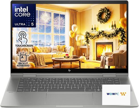 كمبيوتر محمول HP 2025/2026 New Envy x360 2 في 1، Intel Core Ultra 5 125U (حتى 4.3 جيجا هرتز)، شاشة لمس FHD 15.6 بوصة مع لوحة مفاتيح بإضاءة خلفية، 8 جيجا DDR5، 512 جيجا SSD، Thunderbolt 4، Wi-Fi 6E، Windows 11 Home in Kuwait
