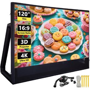 شاشة عرض قابلة للنفخ مقاس 11.5 قدمًا في الهواء الطلق - مادة PVC محكمة الغلق، مجهزة بمضخة هواء بقدرة 800 واط لحفلات الأفلام الليلية في الهواء الطلق، لا حاجة لتشغيل المنفاخ بشكل مستمر in Kuwait