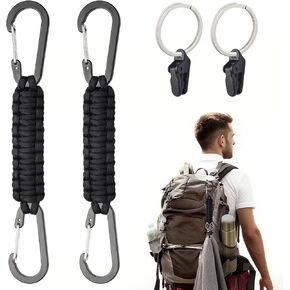 Paracord Keychain Carabiner Set with Tactical Clips, D-Ring Lanyard Hook, Multi-Function EDC Gear for Backpacks, Water Bottles, Hiking, Camping, Outdoor & Everyday Carry in Kuwait