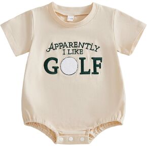Baby Boy Girl Golf Outfit Apparently I Like Golf Onesie Short Sleeve Tshirt Romper Bodysuit Infant Summer Clothes in Saudi Arabia