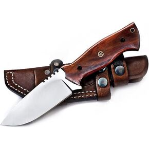 سكين حمل أفقي من Fivtan، سكين Bushcraft، سكين حمل كشفي مع غمد، سكين صيد بمقبض خشبي، سكين تعقب ذو نصل ثابت in Kuwait