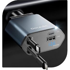Retractable Car Charger for iPhone 17, 69W USB C 4 in 1 Fast Charging, Car Truck Accessories, Car Adapter, Road Trip Essentials Gift for Men Women, for iPhone 17 Pro Max Air 16 15 14 13, Galaxy, Pixel in Saudi Arabia