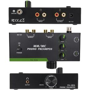 Tangxi MM MC Phono Preamp للقرص الدوار، مكبر صوت هاي فاي صغير ستيريو مع 3 نطاقات EQ، دعم خراطيش MM وMC، التحكم في مستوى الصوت، مخرج إدخال 5pin DIN (قابس أمريكي 100 إلى 240 فولت) in Kuwait