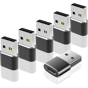 6 Pack USB to USB C Adapter, USB C Female to USB A Male, Type C Converter for iPhone 17 Series, iWatch, iPad, Samsung Galaxy S25, Charging Adapter for Car, PS4 & Daily Use in Kuwait