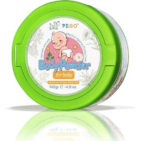 PEGO Cornstarch Baby Powder, Talc-Free,with Zinc Oxide, Aloe Vera & Chamomile, Soothing Skin Care, Hypoallergenic for Delicate Skin and Diaper Rash, for Newborns, Babies or Toddlers -140g in Kuwait