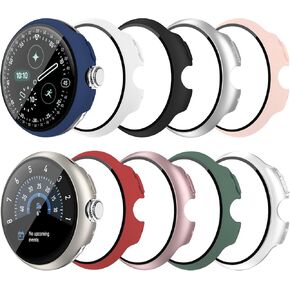 10 Pack Case for Google Pixel Watch 3/2/1 41mm with Tempered Glass Screen Protector, Shockproof Hard PC Bumper, All-Around Protective Cover Compatible with Pixel Watch 3/2/1 41mm Accessories in Kuwait