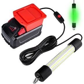 مصباح صيد أخضر تحت الماء من aiGear متوافق مع بطارية Milwaukee M18، كابل ضوء صيد غاطس مصنف IP68 جاذب بطول 16 قدم للصيد الليلي والأرصفة والقوارب (بدون بطارية) in Kuwait