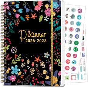 2026-2028 Planner, Three-Year Planner, Daily Plan and Monthly Plan Book, Bound with Iron Circle, A5 (8.26 "x 5.9") (White) in Saudi Arabia