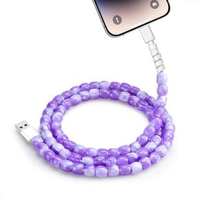 JAKPAK لسلك شحن iPhone مطرز 66 وات شحن سريع USB A إلى كابل iPhone 3.3FT شاحن هاتف لطيف متين مطرز بالنجوم لهاتف iPhone 14 13 12 11 iPad Airpods هدية عيد ميلاد للفتيات المراهقات in Kuwait