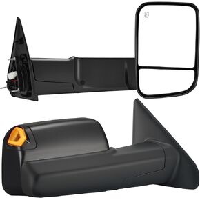 مرايا السحب متوافقة مع 2002-2008 دودج رام 1500، 2003-2009 2500 3500، إشارة الانعطاف LED المدخنة، مرايا جانبية لسحب المقطورة الممتدة، تسخين كهربائي قابل للتعديل، غطاء من الكروم in Kuwait