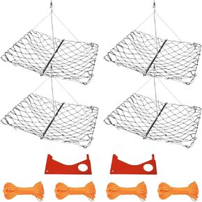 4 مجموعات من مصيدة السلطعون القابلة للصب، مصيدة السلطعون القابلة للطي مع حبل ومقياس السلطعون، معدات السلطعون المحمولة للمياه المالحة أو المياه العذبة in Kuwait