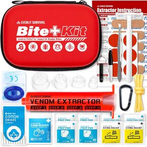 EVERLIT Bee Sting & Snake Bite Kit with Venom Extracto Pump, Essential First Aid Supplies, Insect Bug Outdoor Emergency Safety Kit for Hiking Backpacking Camping Fishing Travel in Saudi Arabia
