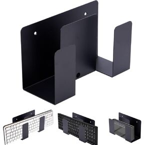 Dual Layer Design Wall Mounted Laptop Stand with Screws, Under Desk Laptop Mount with Anti-Slip Pads for Devices Up to 4cm Thick for MacBook Keyboard Tablet Surface in Kuwait