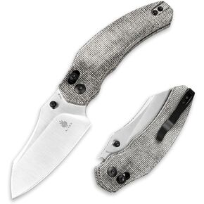 سكين جيب كيزر بولدوج قابل للطي، سكين جيب قابل للطي بشفرة قدم الغنم 3 بوصات، سكين جيب بمقبض ميكارتا فولاذي 154 سم، سكين EDC صغير للتخييم الداخلي في الهواء الطلق والصيد والبقاء على قيد الحياة V3672C2 in Kuwait