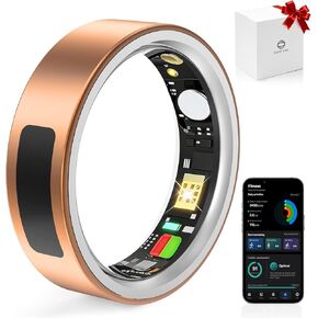 حلقة ذكية من MUNBYN للنساء والرجال، متتبع اللياقة البدنية مع تتبع النوم، معدل ضربات القلب، أكسجين الدم، التقارير الصحية، عداد الخطوات، مقاومة للماء 5ATM، متوافقة مع iOS وAndroid، ذهبي وردي 7 in Kuwait