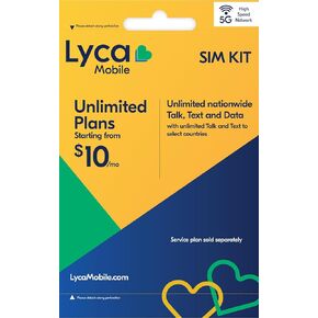Lyca Mobile USA 5G/4G Prepaid SIM Card Kit | Unlimited Nationwide Talk, Text & Data | Choose from Unlimited Plans Starting at $10/mo. in Saudi Arabia