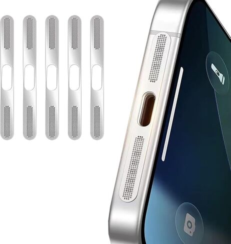 5 قطع من غطاء سماعات الهاتف الشبكي المقاوم للغبار ومنفذ التوصيل لهاتف iPhone 17 Pro Max فقط - أزرق غامق in Kuwait