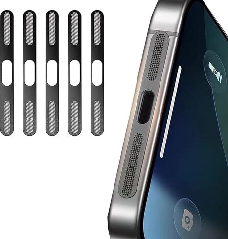 5 قطع من غطاء سماعات الهاتف الشبكي المقاوم للغبار ومنفذ التوصيل لهاتف iPhone 17 Pro Max فقط - أزرق غامق in Kuwait