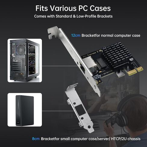 بطاقة شبكة PCIe 2.5 جيجا بايت مع شريحة Intel I226-V، محول شبكة 2500M/1000M/100M NIC، PCIe 3.1 X1، بطاقة PCI Express Gigabit Ethernet لنظام التشغيل Windows 10/11، Linux Kernel 5.16.18/RHEL8.6، VMware ESXi8.0 in Saudi Arabia