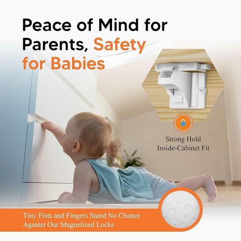 Magnetic Cabinet Locks Baby Proofing (20 Locks + 2 Keys) – Child Proof Cabinet Locks with Easy Adhesive Installation – Child Safety Locks for Kitchen, Cabinets & Drawers with Optional Screws in Saudi Arabia