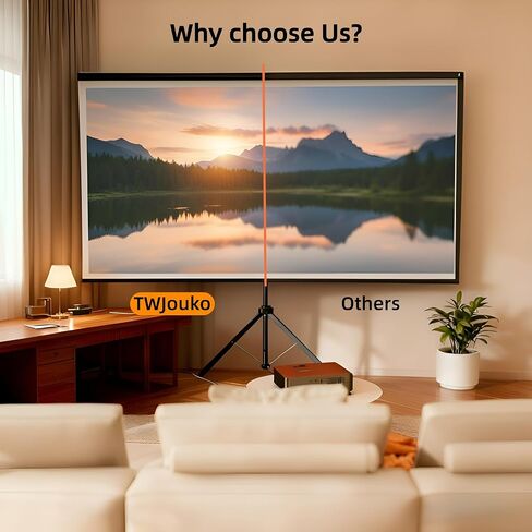 شاشة عرض 80 بوصة مع حامل، شاشة عرض محمولة 4K HD PVC، شاشة عرض ثلاثية القوائم مع حقيبة حمل للأفلام الداخلية والخارجية، خالية من التجاعيد، 16:9 in Saudi Arabia