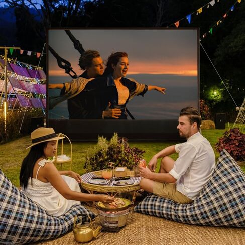 شاشة عرض قابلة للنفخ مقاس 11.5 قدمًا في الهواء الطلق - مادة PVC محكمة الغلق، مجهزة بمضخة هواء بقدرة 800 واط لحفلات الأفلام الليلية في الهواء الطلق، لا حاجة لتشغيل المنفاخ بشكل مستمر in Kuwait