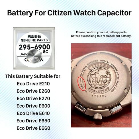 295-6900 Battery Replacement for Citizen Eco-Drive Watch - Compatible with Panasonic CTL920F & Citizen E210, E260, E270, E600, E610, E650, E660, E670 in Saudi Arabia