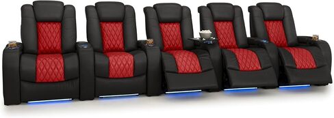 Seatcraft Diamante Zero-Gravity CoolZero Italian Leather Home Theater Seating, Power Headrest, Power Recline, Single Recliner, Gray in Saudi Arabia