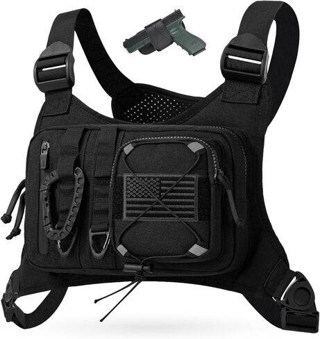 Outdoor EDC Chest Bag,Tactical Chest Bag for Men,Chest Vest with Holster,Men Chest Pack for Running,Cycling in Saudi Arabia