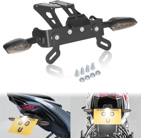 Ninja ZX6R Fender Eliminator Kit - Tail Tidy Compatible with Ninja ZX6R 2009-2018 & Ninja ZX10R 2008-2010 - License Plate Mount with Turn Signals Rear (Clear) in Saudi Arabia