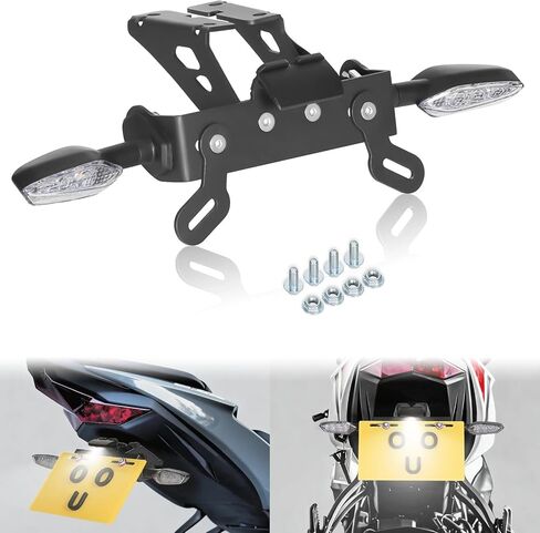 Ninja ZX6R Fender Eliminator Kit - Tail Tidy Compatible with Ninja ZX6R 2009-2018 & Ninja ZX10R 2008-2010 - License Plate Mount with Turn Signals Rear (Clear) in Saudi Arabia