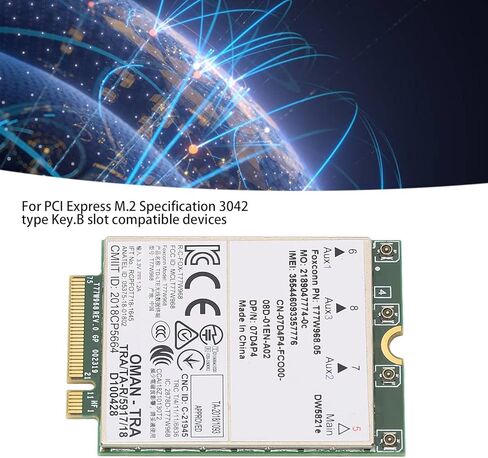 بطاقة 3G، 4G، 5G تدعم/GLONASS/Beidou/Galileo، لمواصفات PCI Express M.2 3042 Type Key.B Slot، DW5821E 3G 4G 5G بطاقة الشبكة in Kuwait