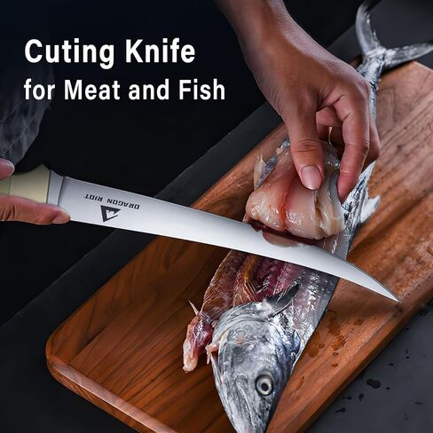 DRAGON RIOT Fillet Blade 6 inch Professional Boning for Filleting Japanese Stainless Steel Fish Knife with Ergonomic Handle Super Sharp Boning Knife for Meat Poultry Cutting Indoor or Outdoor in Kuwait