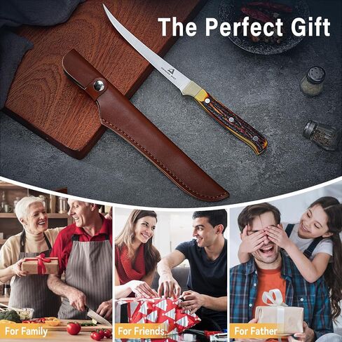 DRAGON RIOT Fillet Blade 6 inch Professional Boning for Filleting Japanese Stainless Steel Fish Knife with Ergonomic Handle Super Sharp Boning Knife for Meat Poultry Cutting Indoor or Outdoor in Kuwait