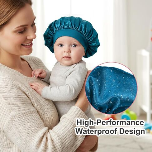 3Pcs Satin Bonnets for Baby, Kids Bonnets for Girls, Satin Silk Hair Bonnet for Sleeping, Silk Sleep Cap for Baby Girls and Boys, Soft Wide Band Sleep Cap for Curly Hair Braids for Teens Child Toddler in Saudi Arabia