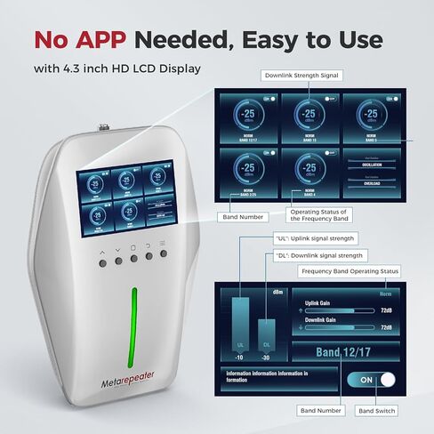 معزز الهاتف الخليوي للغرف المتعددة، يغطي مساحة 10000 قدم مربع مع هوائيين داخليين معزز إشارة الهاتف الخليوي مع شاشة LCD 5G متوافق مع جميع شركات النقل الأمريكية - Verizon AT&T T-Mobile، معتمد من لجنة الاتصالات الفيدرالية (FCC) in Kuwait