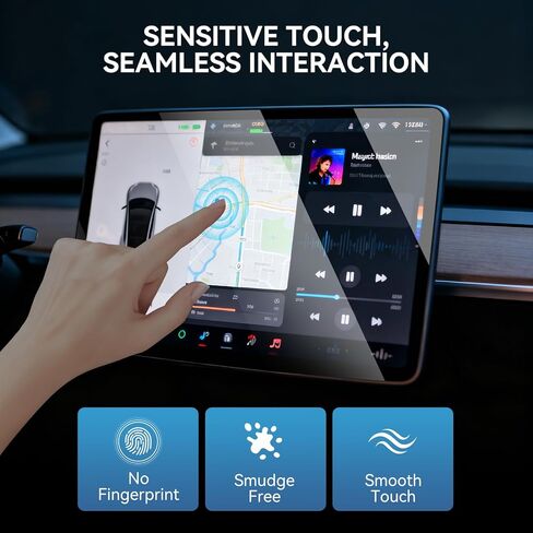 OZPYKAE for Tesla New Model Y Juniper & Model 3 (2024-2026) Highland Screen Protector ,15.4 Inch No Glare & Fingerprint Matte Tempered Glass Protector for Model 3 /New Model Y Juniper Accessories With Installed Kit in Kuwait