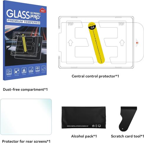 OZPYKAE for Tesla New Model Y Juniper & Model 3 (2024-2026) Highland Screen Protector ,15.4 Inch No Glare & Fingerprint Matte Tempered Glass Protector for Model 3 /New Model Y Juniper Accessories With Installed Kit in Kuwait