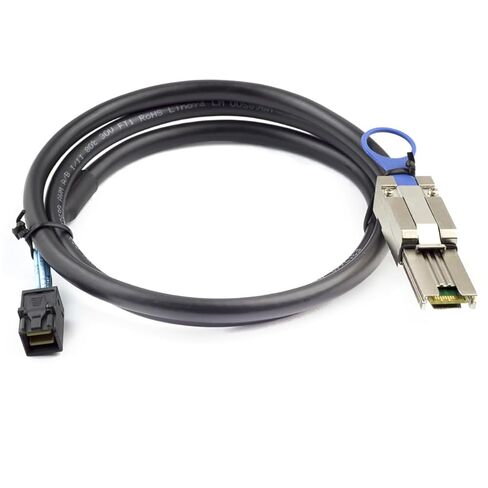 كابل خادم خارجي داخلي Mini SAS HD SFF-8088 إلى SFF-8643 - كابل بيانات 28AWG عالي السرعة 6 جيجابت في الثانية، موصل مسطح أسود (0.5 متر) in Saudi Arabia