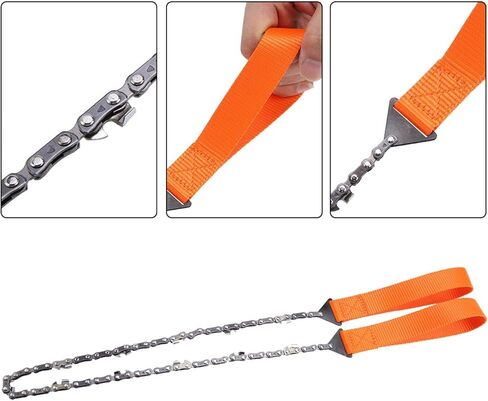 Pocket Chainsaw, 36 Inch Chain Rope Portable Hand Saw with 48 Bi-Directional Teeth chain saw Best Compact Handheld Camping and Survival Chain Saw for Fast Easy Cutting in Saudi Arabia