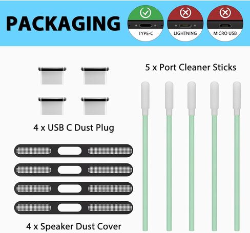 غطاء قابس غبار USB C لمنفذ الشحن، وغطاء من النوع C وأغطية مكبر الصوت، وملحقات الهاتف المتوافقة مع iPhone 15/16/Plus/Pro/Pro Max وiPhone 17 فقط (وليس 17 Pro/Max) in Saudi Arabia