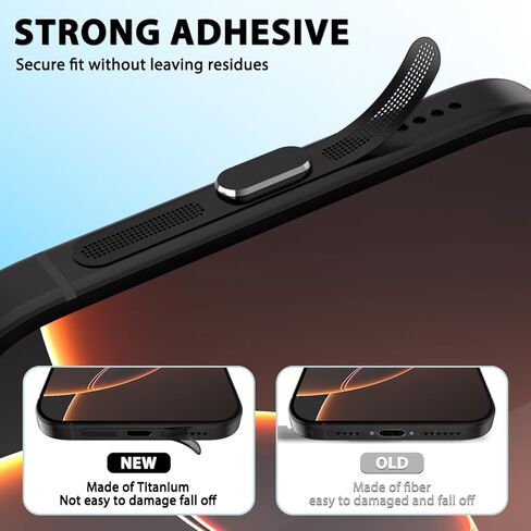 غطاء قابس غبار USB C لمنفذ الشحن، وغطاء من النوع C وأغطية مكبر الصوت، وملحقات الهاتف المتوافقة مع iPhone 15/16/Plus/Pro/Pro Max وiPhone 17 فقط (وليس 17 Pro/Max) in Saudi Arabia