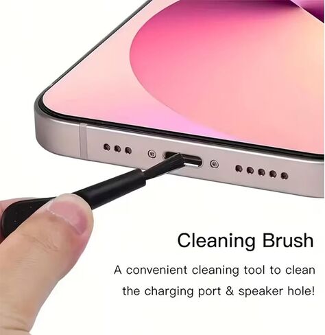 Type C Dust Plug & Speaker Dust Cover Kit – Universal USB-C Charging Port Protector and Phone Speaker Mesh Set with Cleaning Brush & Tweezers, Compatible with iPhone, Samsung Galaxy, Pixel, and More in Saudi Arabia