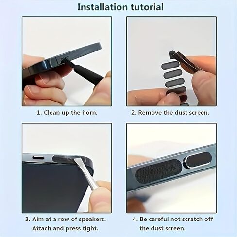 Type C Dust Plug & Speaker Dust Cover Kit – Universal USB-C Charging Port Protector and Phone Speaker Mesh Set with Cleaning Brush & Tweezers, Compatible with iPhone, Samsung Galaxy, Pixel, and More in Saudi Arabia