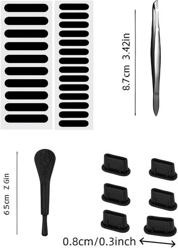 Type C Dust Plug & Speaker Dust Cover Kit – Universal USB-C Charging Port Protector and Phone Speaker Mesh Set with Cleaning Brush & Tweezers, Compatible with iPhone, Samsung Galaxy, Pixel, and More in Saudi Arabia