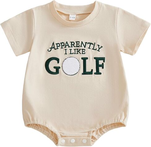 Baby Boy Girl Golf Outfit Apparently I Like Golf Onesie Short Sleeve Tshirt Romper Bodysuit Infant Summer Clothes in Saudi Arabia