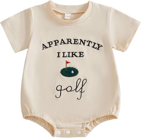 Baby Boy Girl Golf Outfit Apparently I Like Golf Onesie Short Sleeve Tshirt Romper Bodysuit Infant Summer Clothes in Saudi Arabia